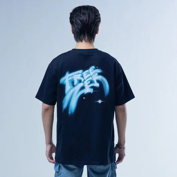 Oversized T-Shirt (Blue Logo) - Let's Say Freeze